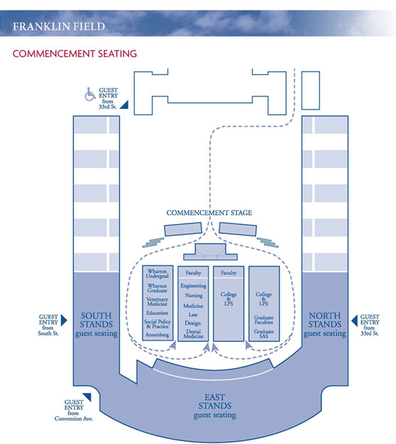 seating chart at commencement