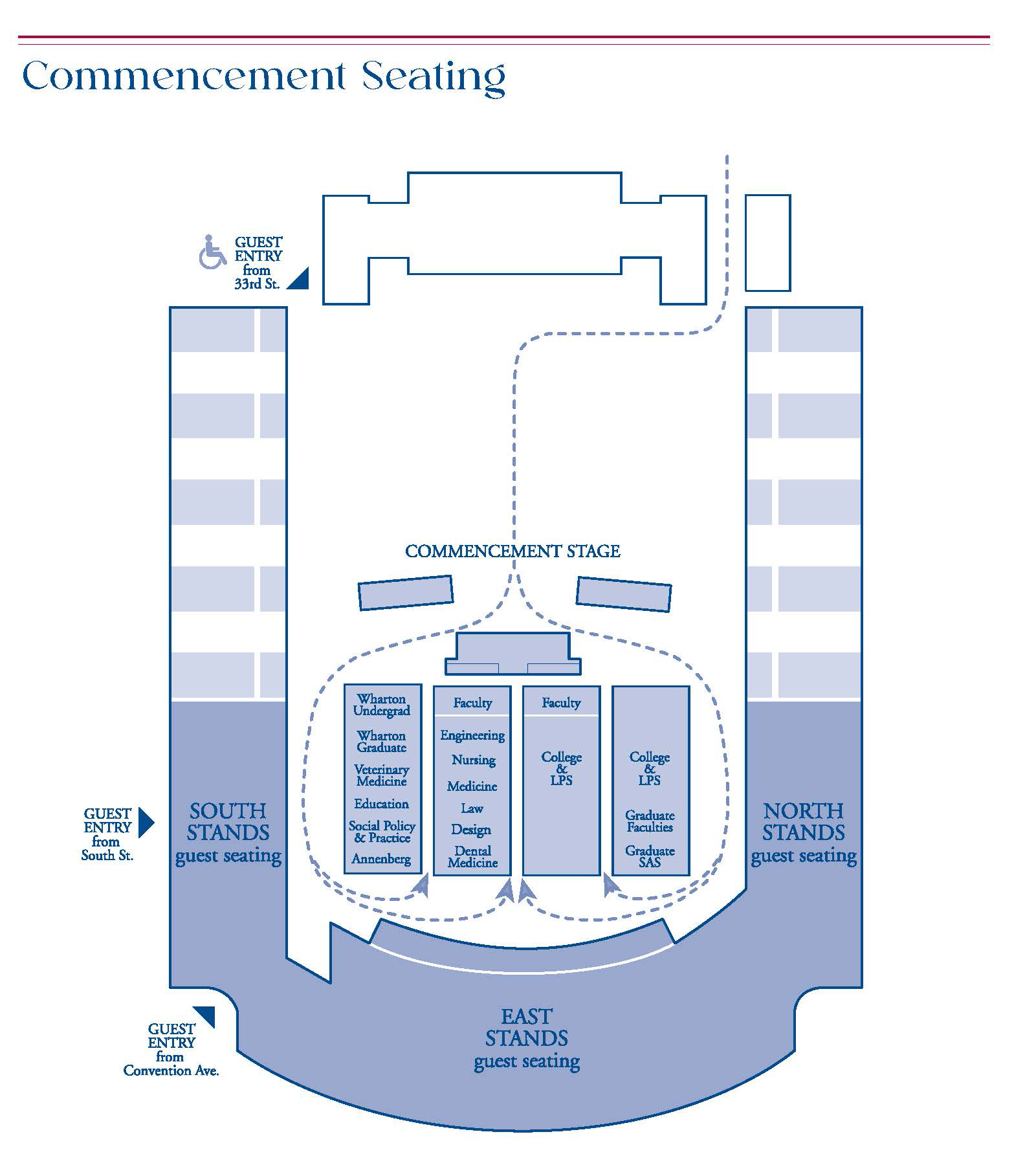 seating for graduates on Franklin Field at Commencement